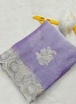 Burberry Jimmy Choo Lilac Casual Wear Embroidery Work Saree